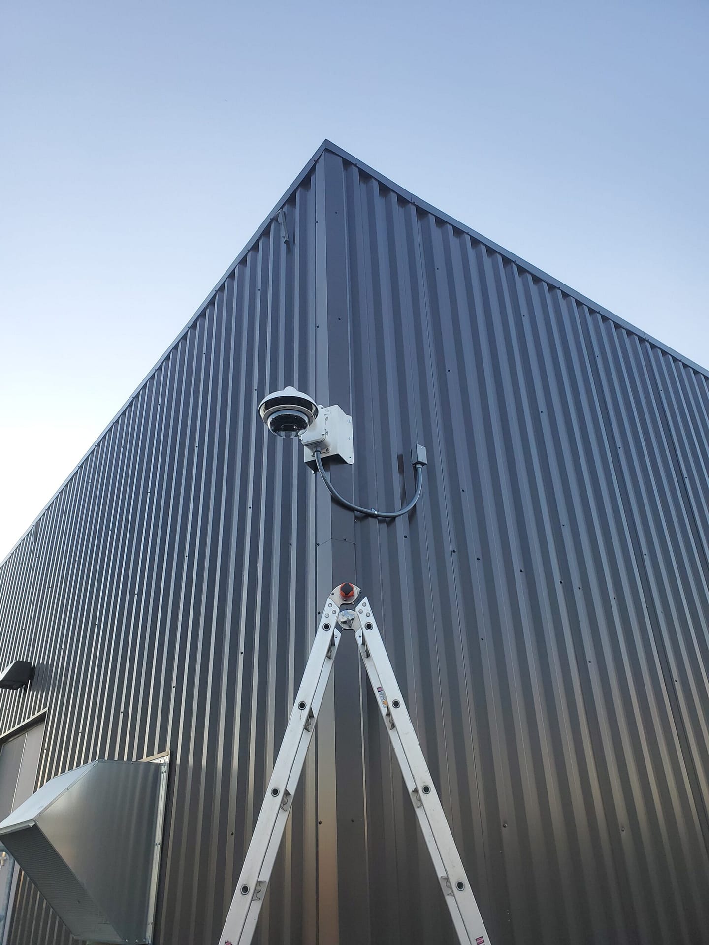 Professional commercial video surveillance camera installation