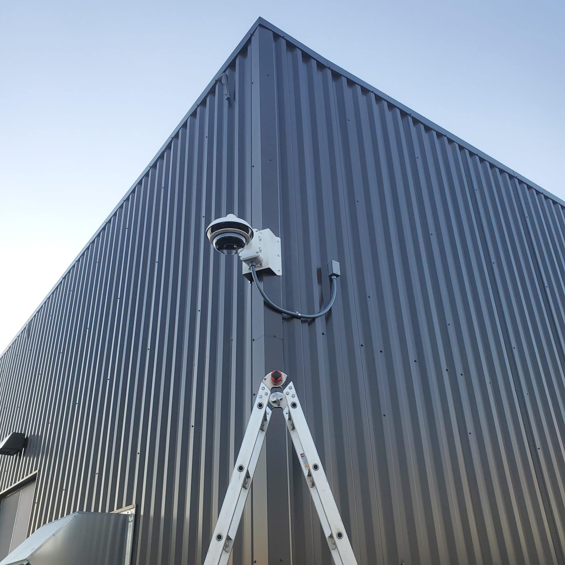 Commercial video surveillance and access control installation for a business security system